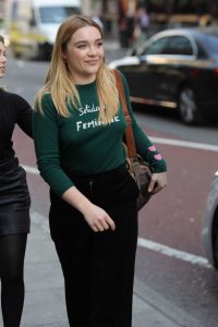 Florence Pugh in a Green Sweater