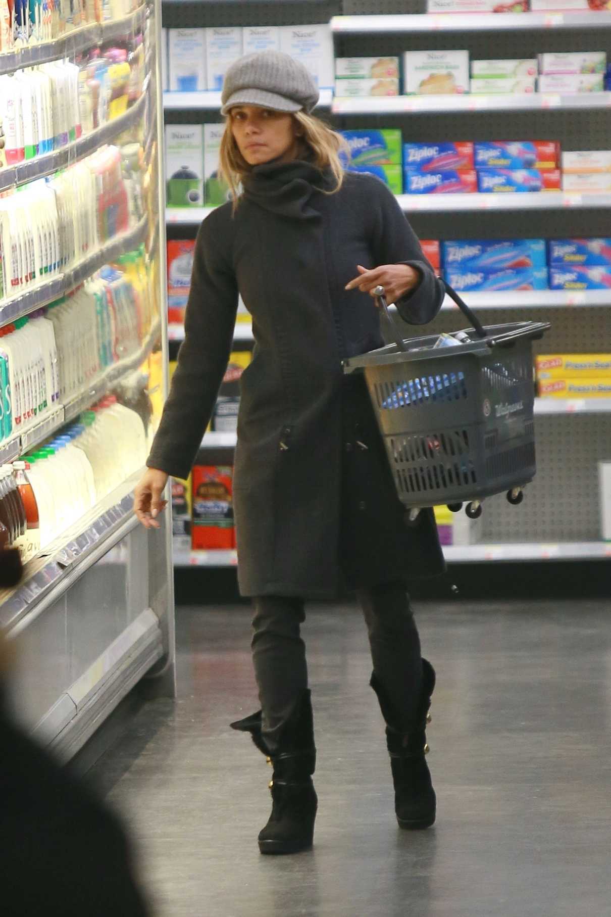 Halle Berry in a Black Coat