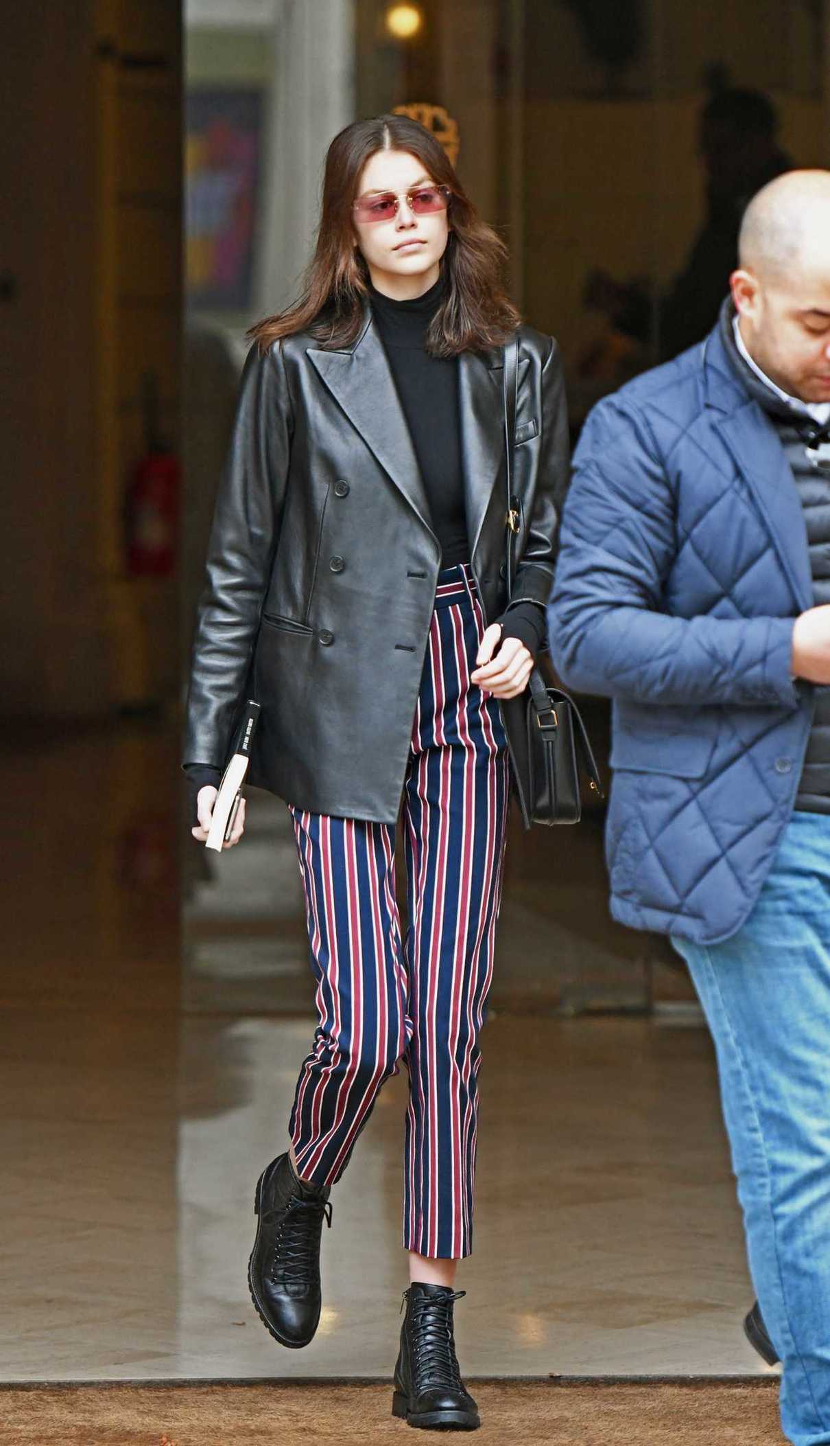 Kaia Gerber in a Striped Pants Was Seen Out in Paris 03/03/2019 ...