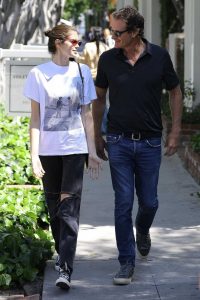 Kaia Gerber in a White T-Shirt