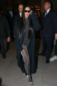 Kim Kardashian in a Blue Cardigan