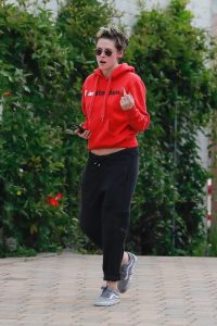 Kristen Stewart in a Red Hoody