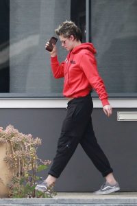 Kristen Stewart in a Red Hoody