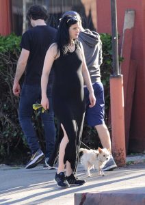 Krysten Ritter in a Long Black Dress