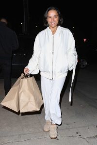 Michelle Rodriguez in a White Jacket