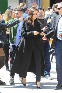 Mila Kunis in a Black Coat