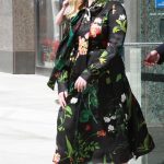 Sasha Pieterse in a Black Floral Dress Was Seen Out in Soho, NYC 03/20/2019