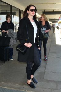 Anne Hathaway in a Black Coat