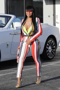 Blac Chyna in a Striped Suit