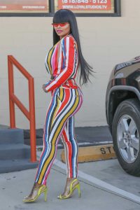 Blac Chyna in a Striped Suit