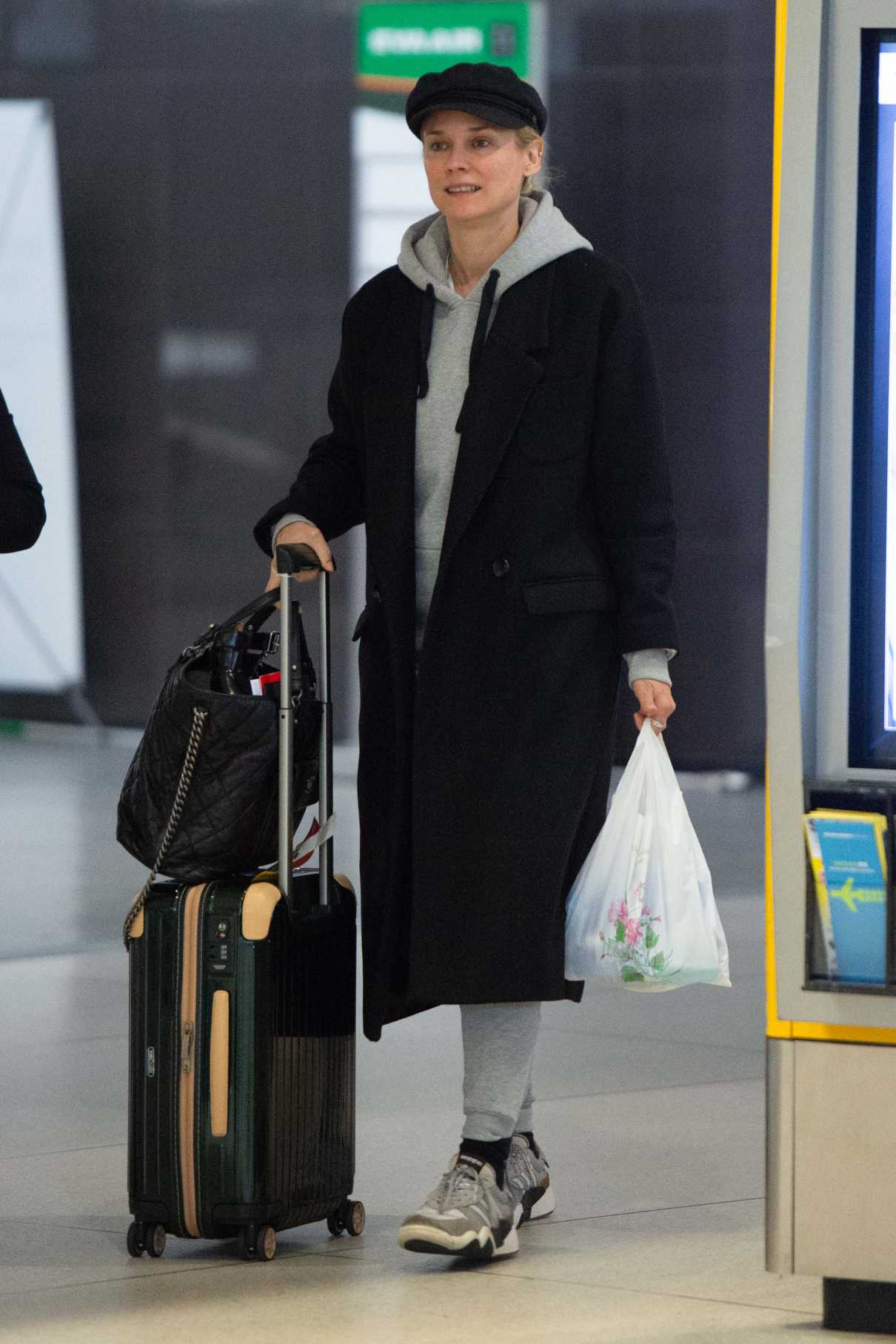 Diane Kruger in a Black Coat