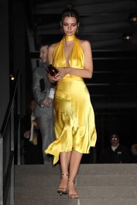 Emily Ratajkowski in a Yellow Dress