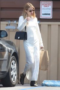 Emma Roberts in a White Maxi Dress