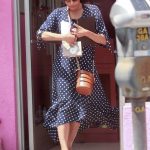 Eva Mendes in a Blue Polka Dot Dress Was Seen Out in Los Angeles 04/26/2019
