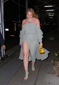Iskra Lawrence in a Gray Dress