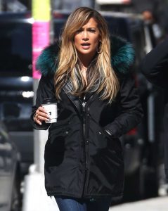 Jennifer Lopez in a Black Puffer Jacket