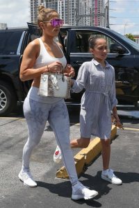 Jennifer Lopez in a White Sports Bra