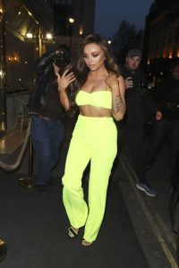 Jesy Nelson in a Neon Green Pants