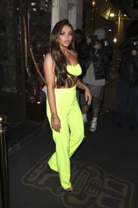 Jesy Nelson in a Neon Green Pants