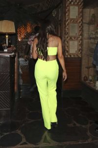 Jesy Nelson in a Neon Green Pants