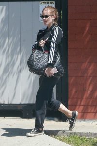 Kate Mara in a Black Adidas Track Jacket