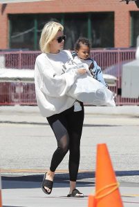 Khloe Kardashian in a White Sweatshirt