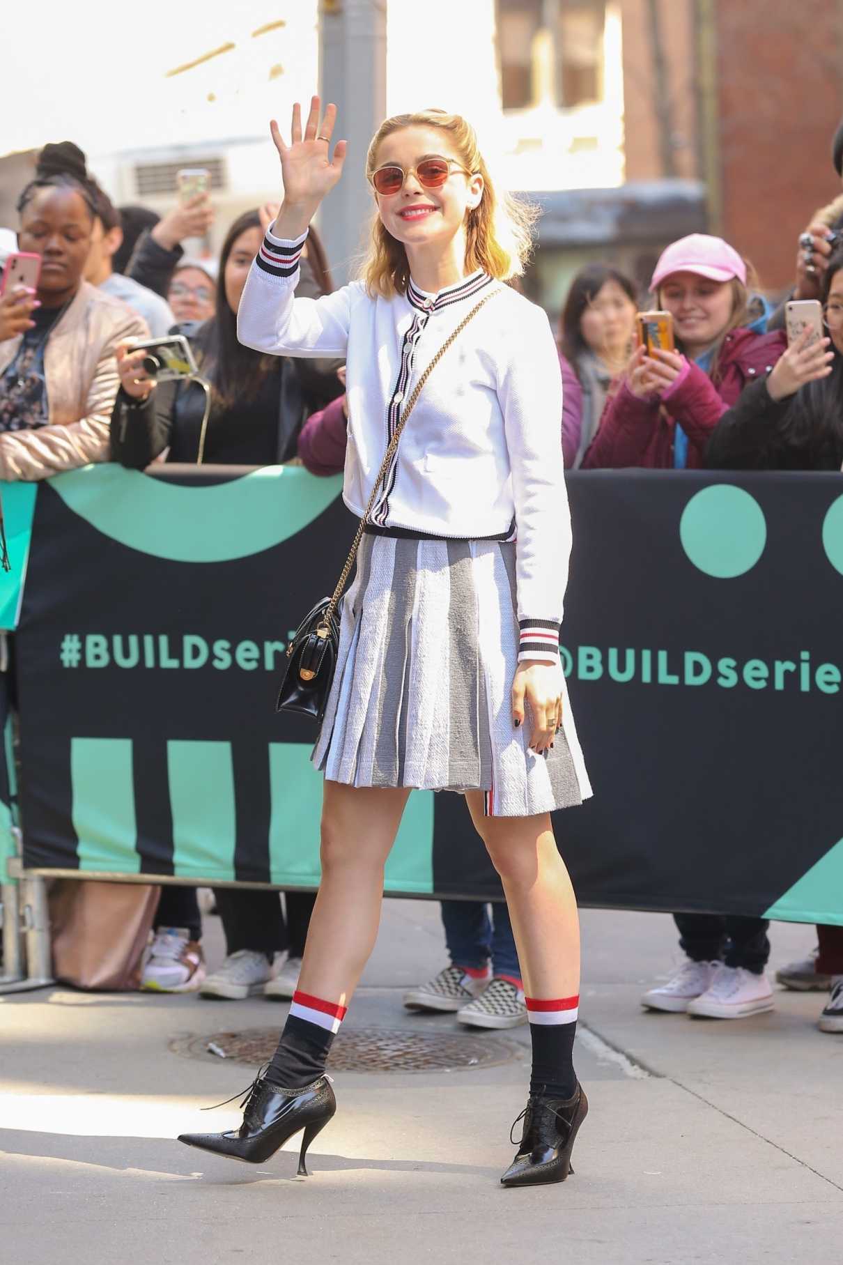 Kiernan Shipka Attends AOL Build Series at Build Studio in NYC 04/03