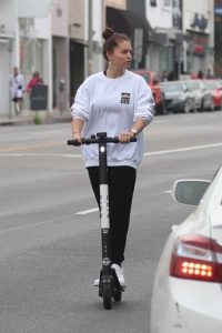 Thylane Blondeau in a White Sweatshirt