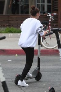 Thylane Blondeau in a White Sweatshirt