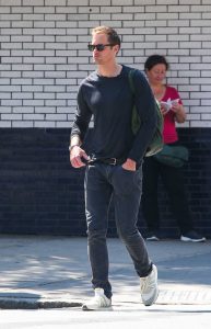 Alexander Skarsgard in a White Adidas Sneakers