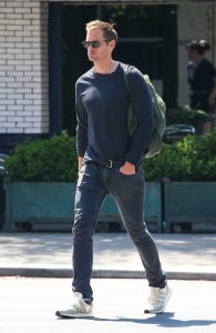 Alexander Skarsgard in a White Adidas Sneakers