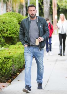 Ben Affleck in a Gray Bomber Jacket