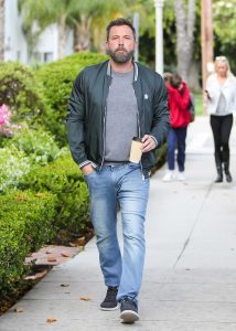 Ben Affleck in a Gray Bomber Jacket