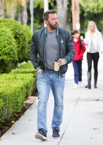 Ben Affleck in a Gray Bomber Jacket