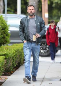 Ben Affleck in a Gray Bomber Jacket