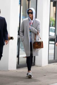 Charlize Theron in a Gray Coat