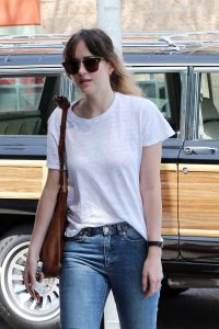 Dakota Johnson in a White T-Shirt