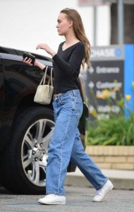 Lily-Rose Depp in a Blue Jeans