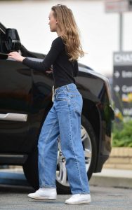 Lily-Rose Depp in a Blue Jeans