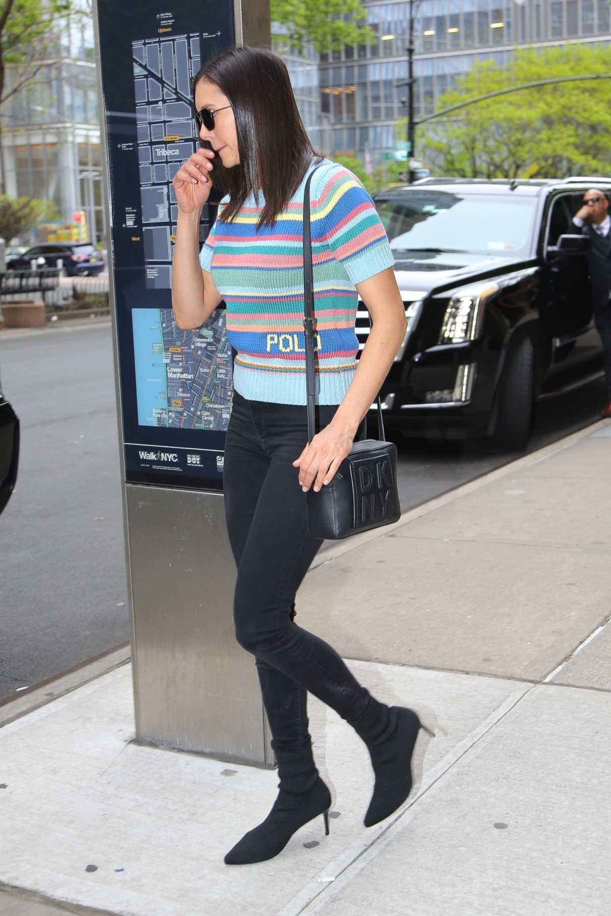 Nina Dobrev in a Black Jeans Leaves the Greenwich Hotel in NYC 05/09 ...
