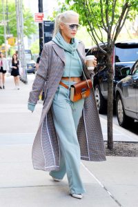 Rita Ora in a Gray Coat