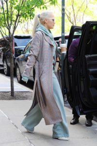 Rita Ora in a Gray Coat