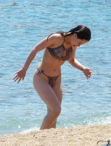 Aurora Ramazzotti in a Leopard Print Bikini