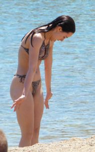 Aurora Ramazzotti in a Leopard Print Bikini