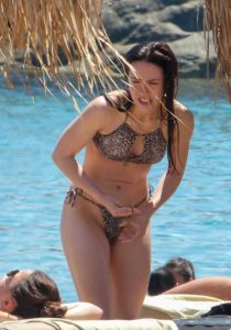 Aurora Ramazzotti in a Leopard Print Bikini