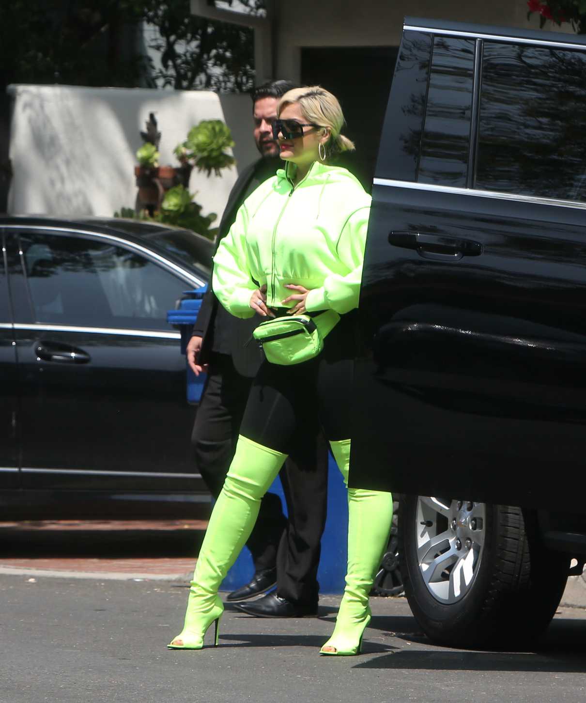 Bebe Rexha in a Neon Green Tracksuit Was Seen Out in Los Angeles 05/31 ...