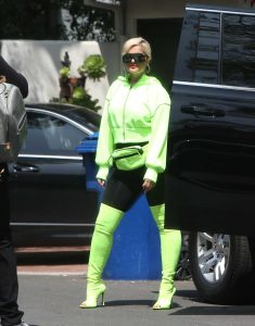Bebe Rexha in a Neon Green Tracksuit