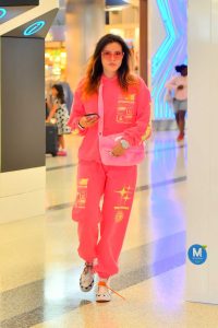 Bella Thorne in a Pink Tracksuit