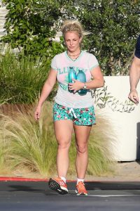 Britney Spears in a Red Adidas Sneakers