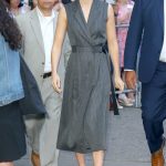 Daisy Ridley in a Gray Dress Visits Good Morning America in New York 06/26/2019